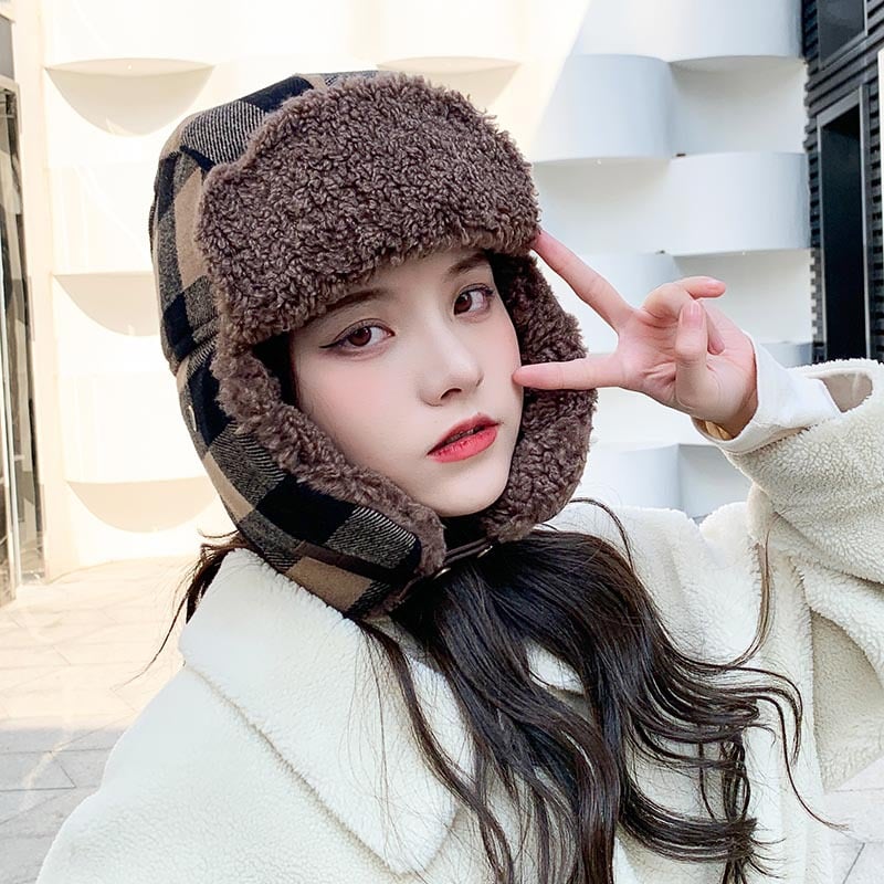 Black Rice Plaid Ushanka