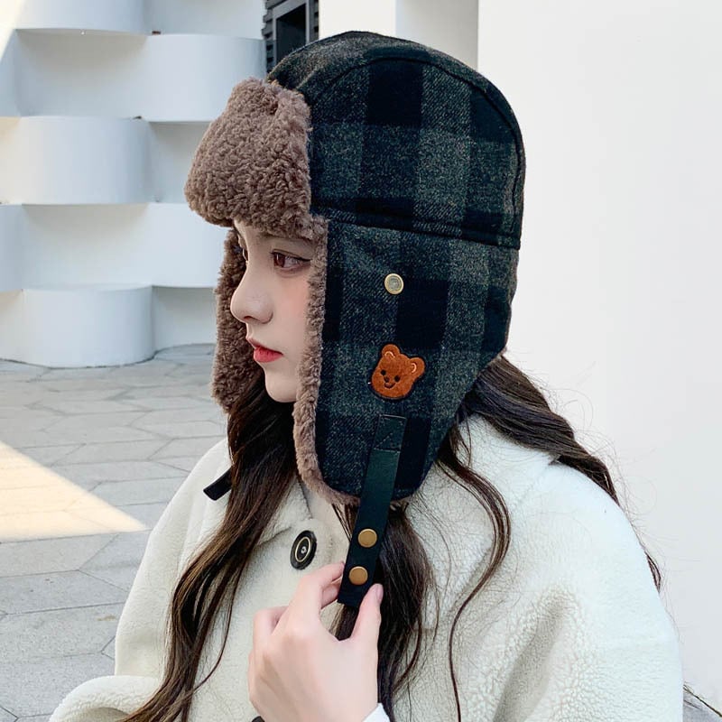 Gray Plaid Ushanka