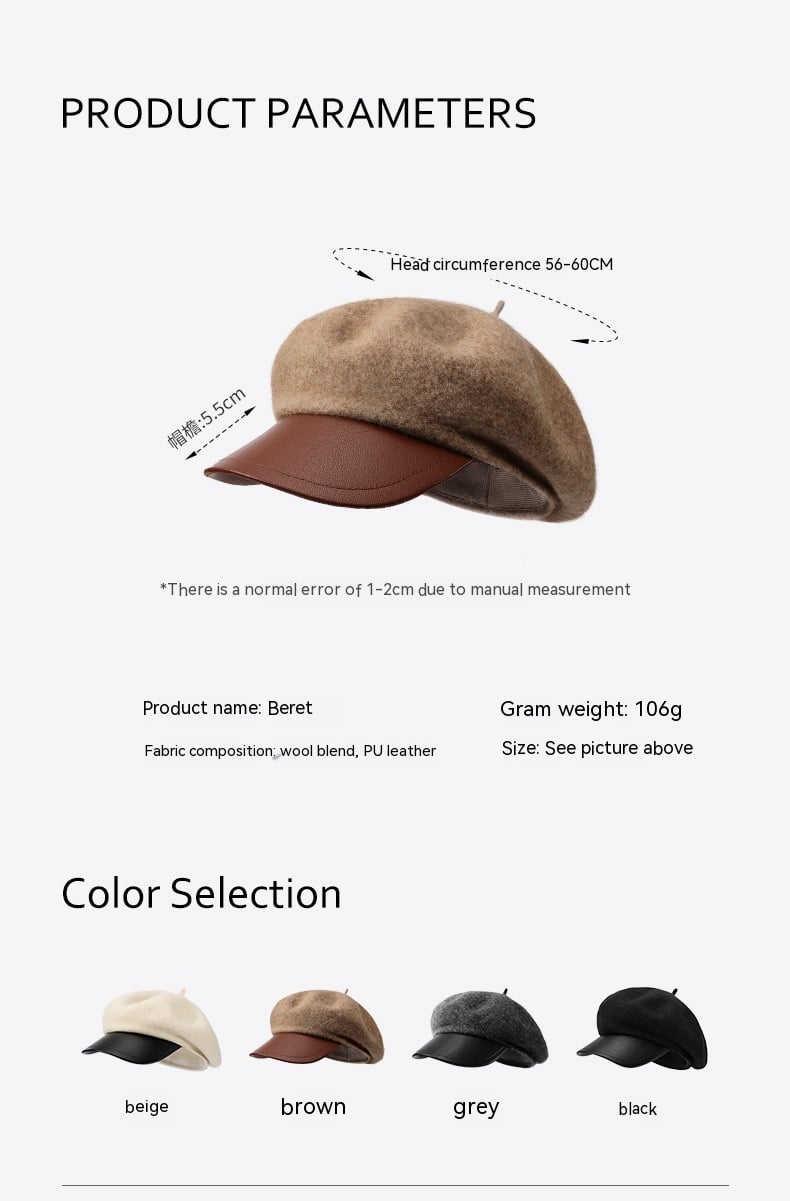 Vintage Painter Hat Beret in Beige