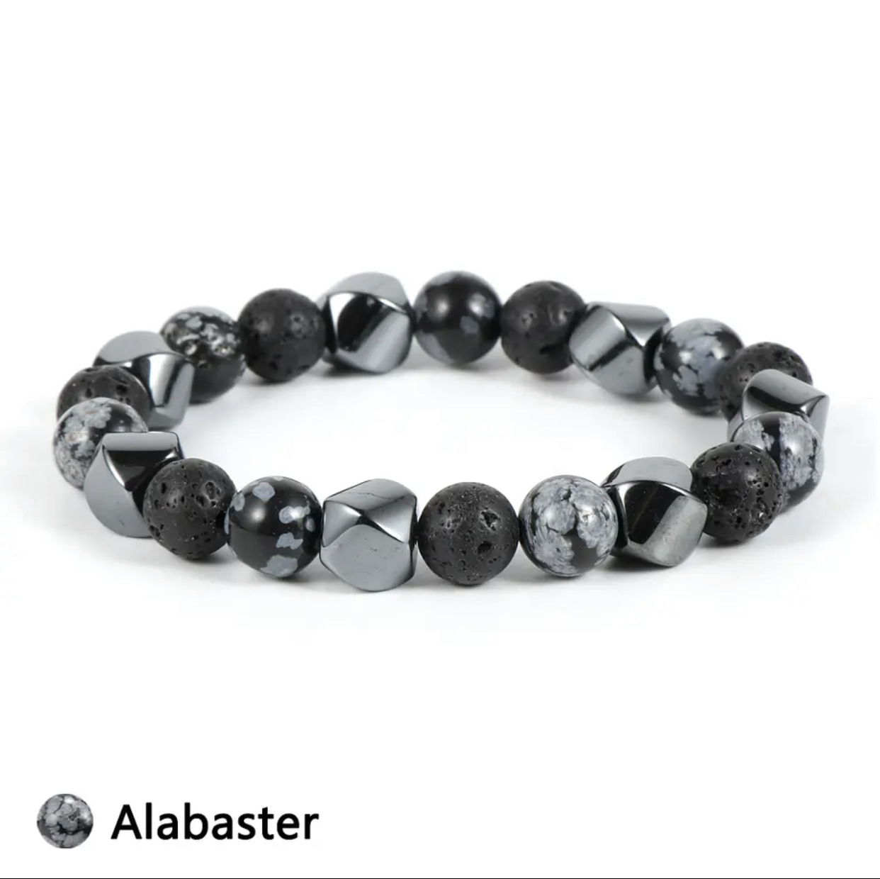 Bracciale in pietra vulcanica occhio di tigre naturale - Immagine 8