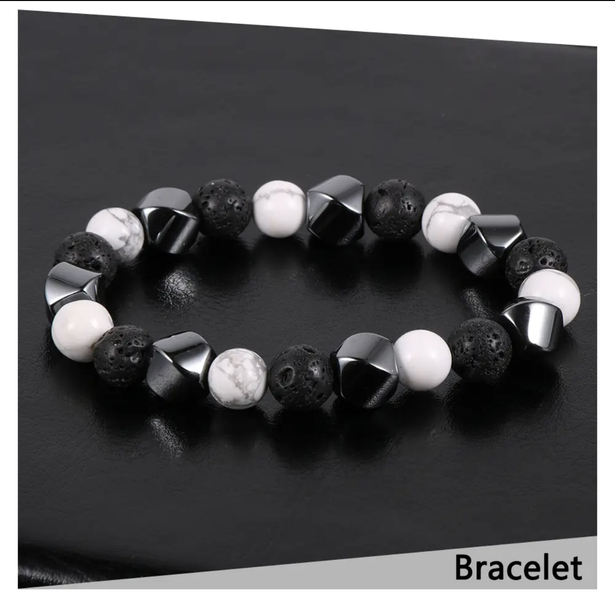 Bracciale in pietra vulcanica occhio di tigre naturale - Immagine 4