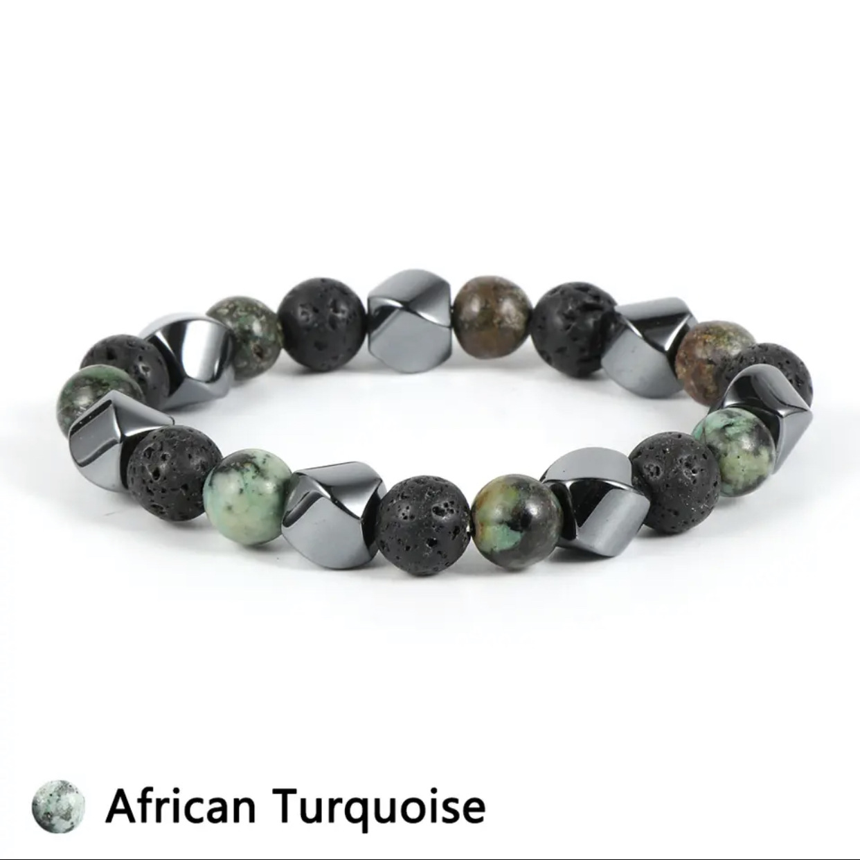 Bracciale in pietra vulcanica occhio di tigre naturale - Immagine 9