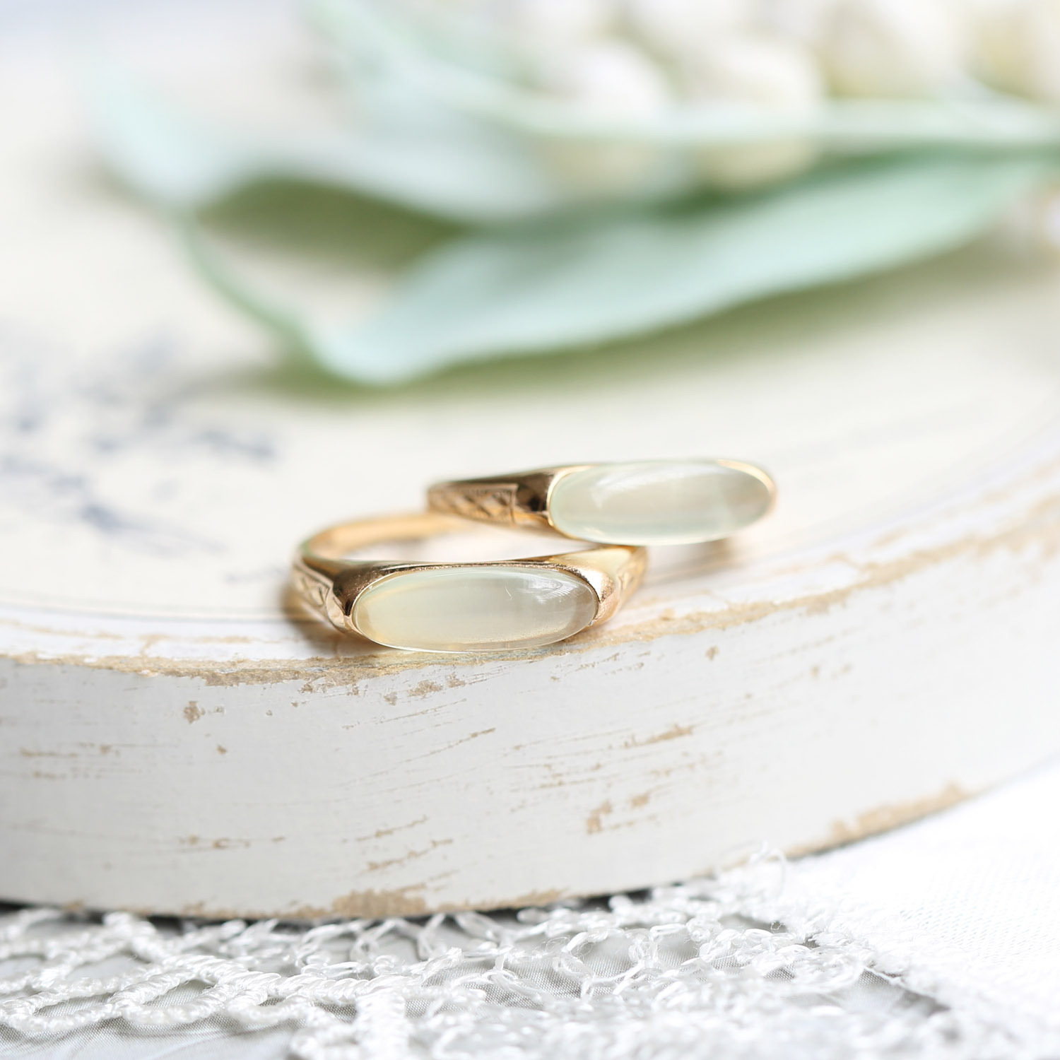 Champagne Bubble Oval 925 Silver Ring Image 1