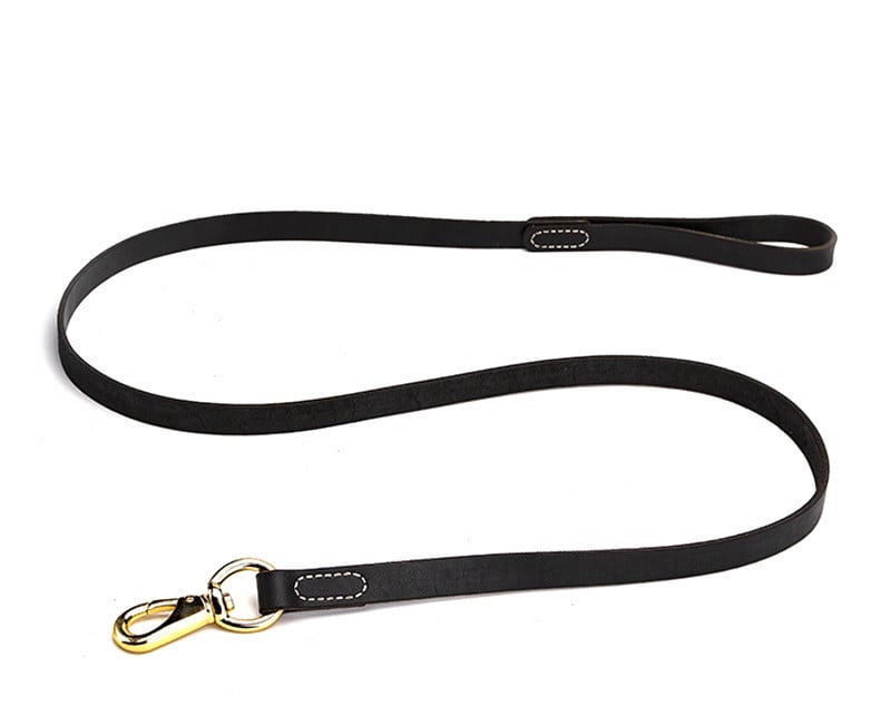 Cowhide Dog Leash Brown