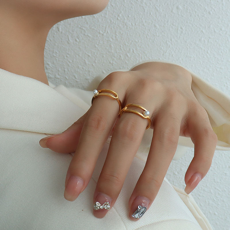Korean Titanium Steel Gold Plated Ring