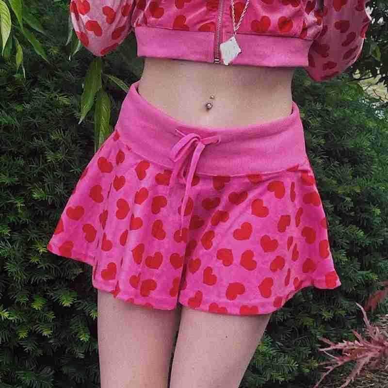 Red Love Velvet Print Women's Clothing Image 4