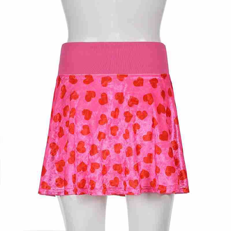 Red Love Velvet Print Women's Clothing Image 6