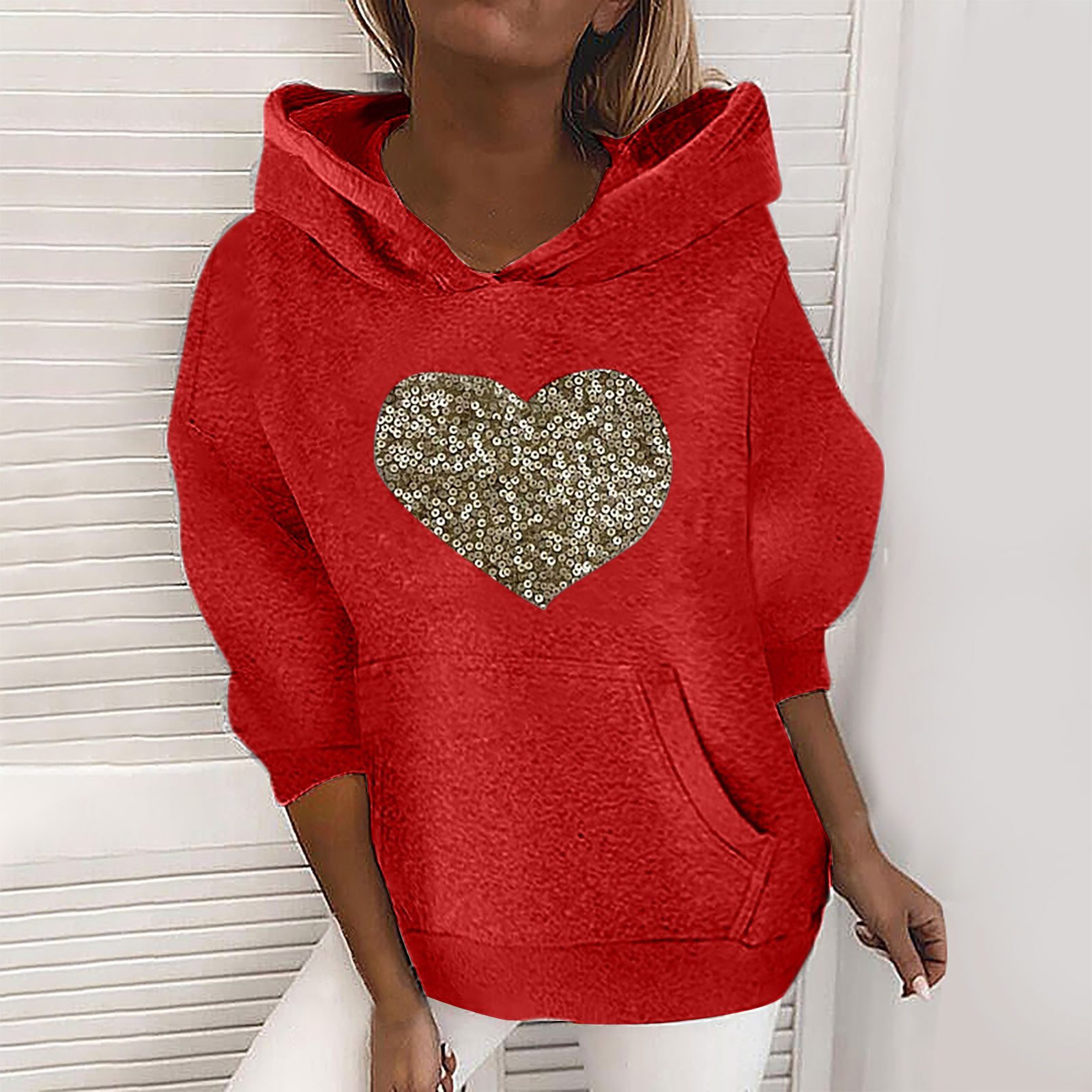 Loving Sequins Round Neck Sweater Image 3