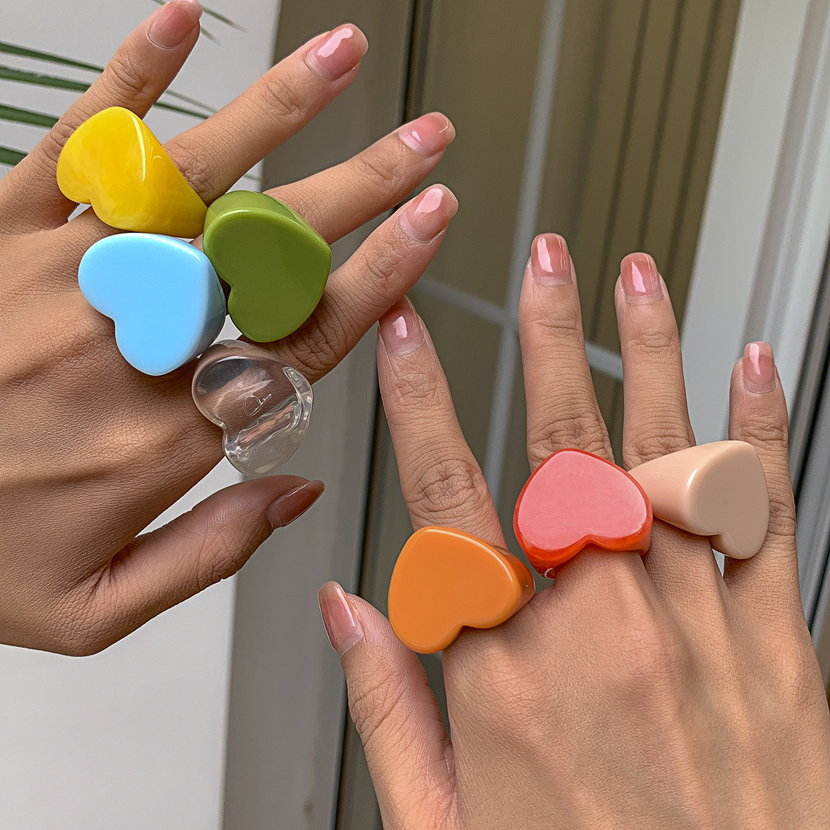 Heart Shaped Ring Matte Pink