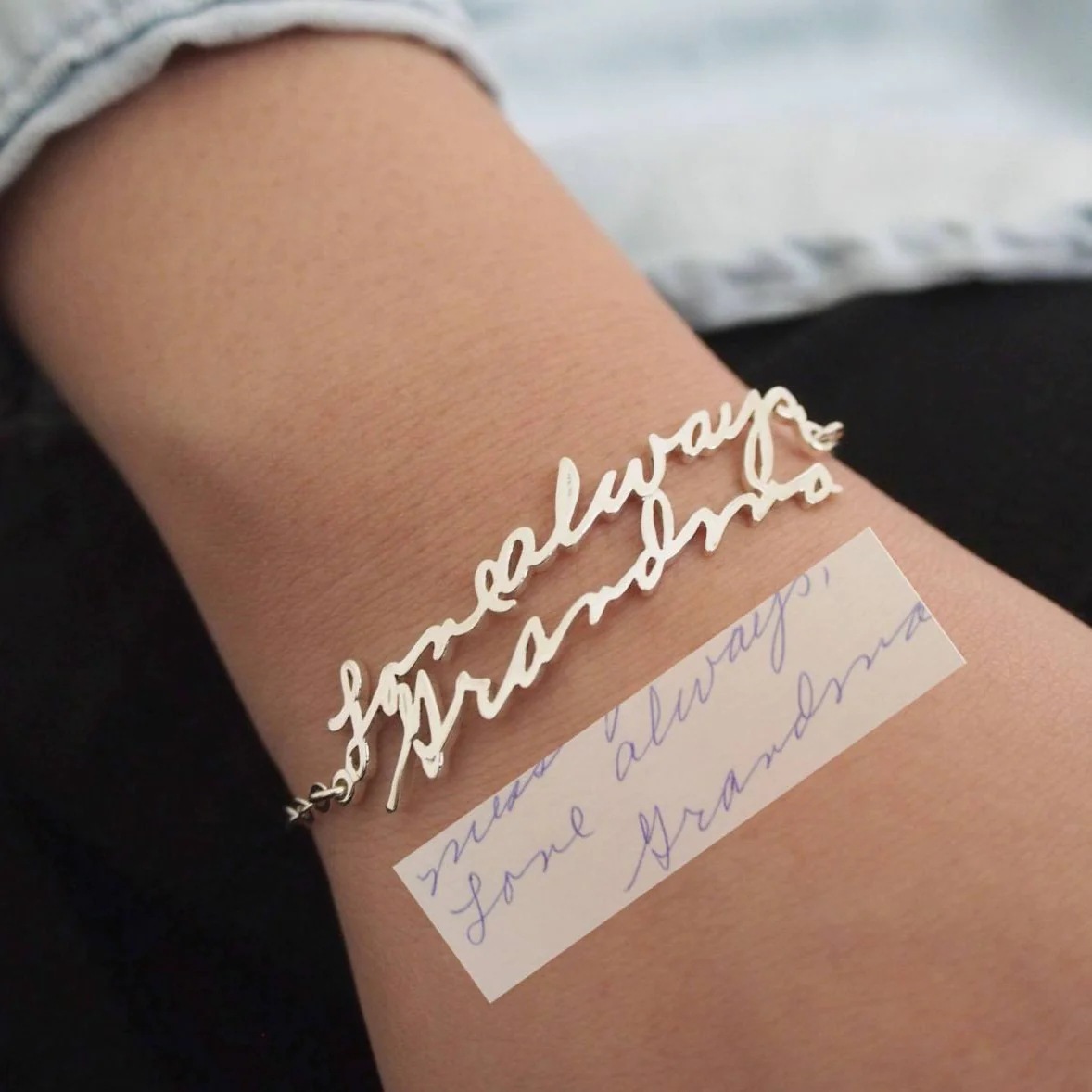 Stainless Steel Alphabet Name Bracelet in Rose Gold