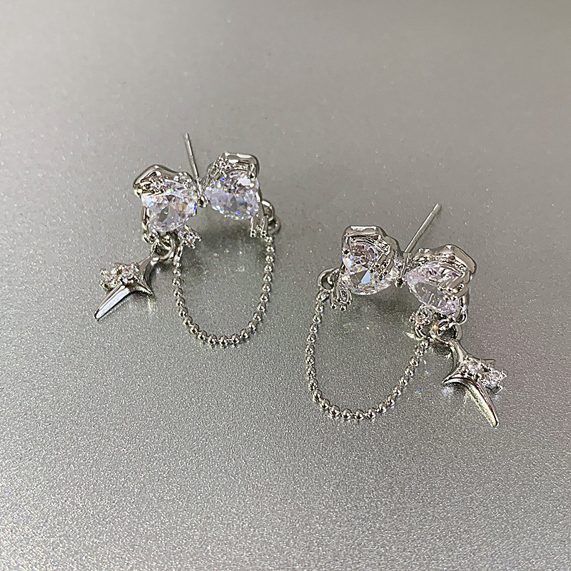 Hot Girl Style Fashion Simple Love Chain Earrings - Image 5