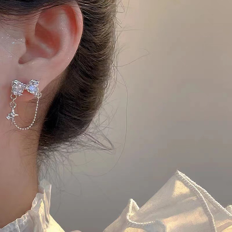 Hot Girl Style Fashion Simple Love Chain Earrings - Image 2