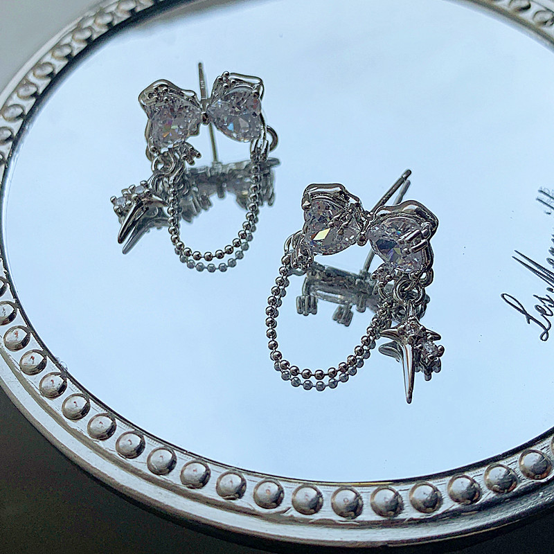 Hot Girl Style Fashion Simple Love Chain Earrings - Image 3