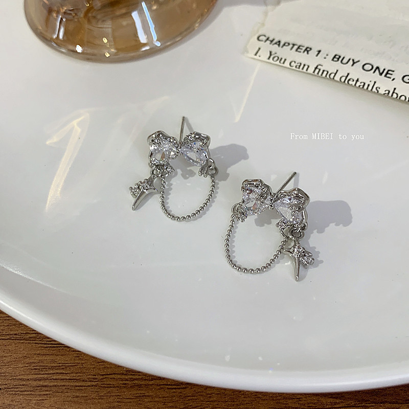 Hot Girl Style Fashion Simple Love Chain Earrings - Image 4