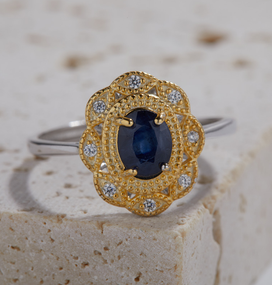 Natural Sapphire Ring - Side View