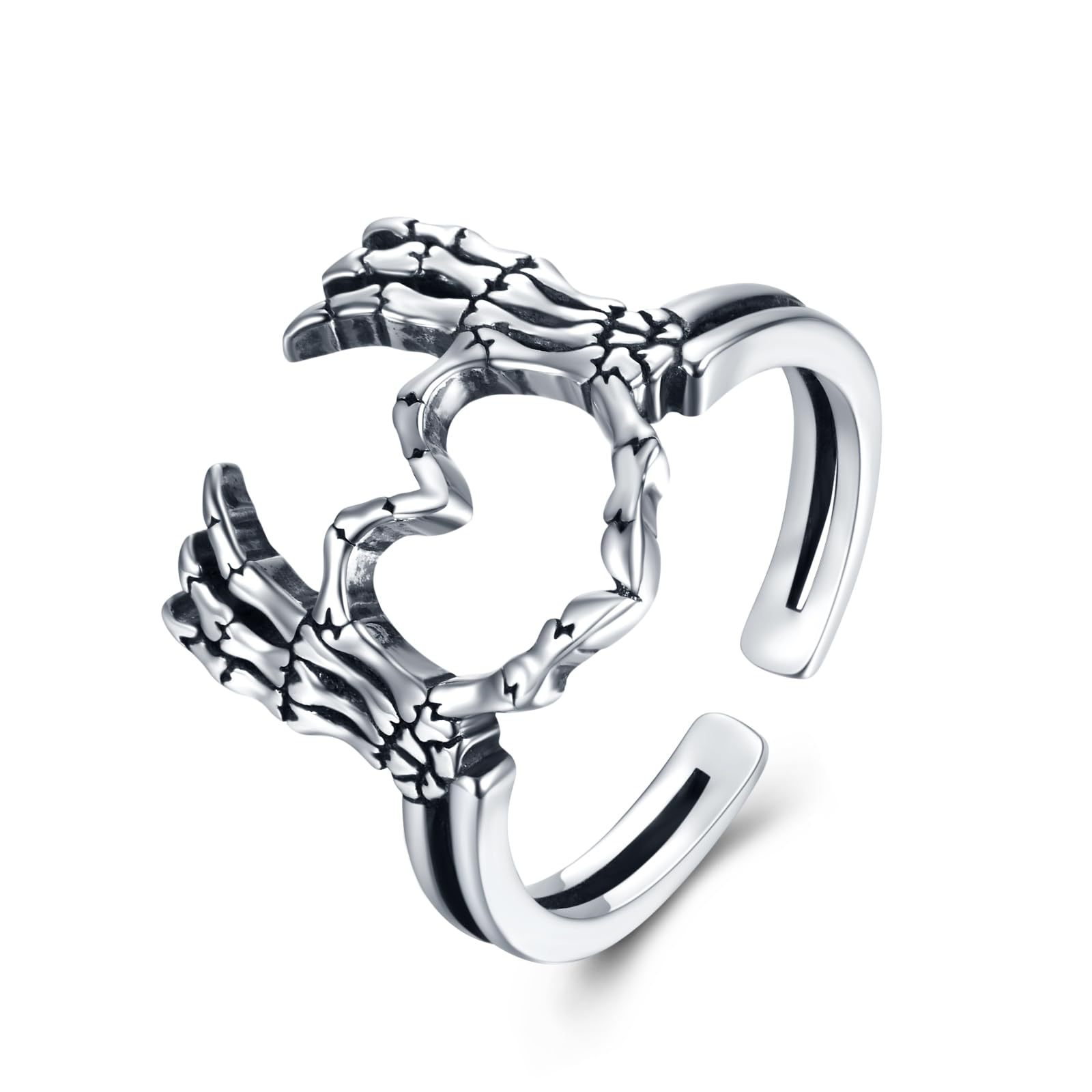 Skull Than Heart Paw Index Finger Retro Ring Image 6
