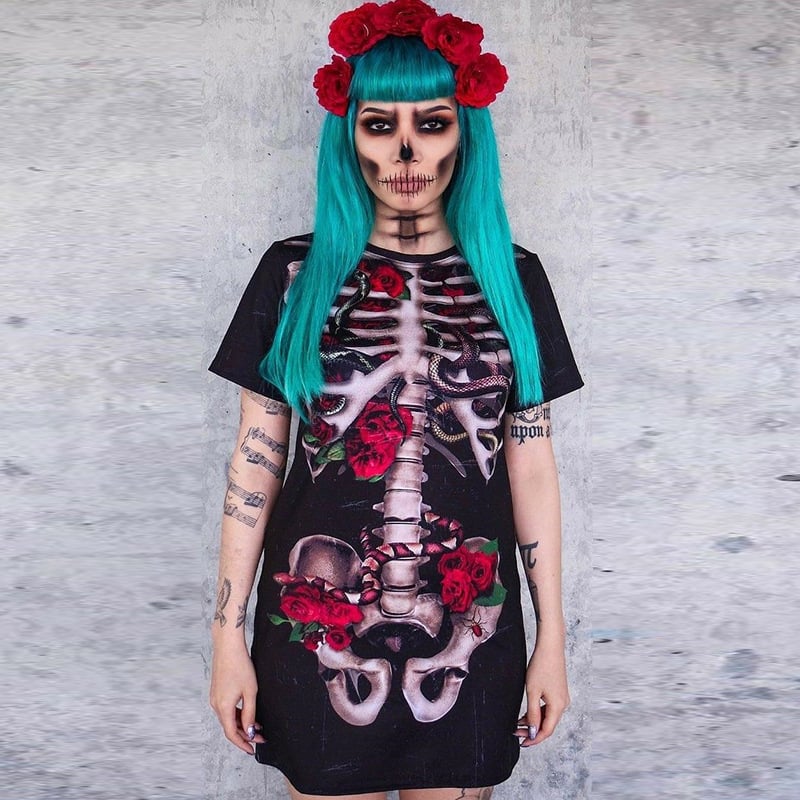 Skull Print Dress Image 3