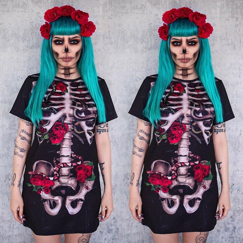 Skull Print Dress Image 2