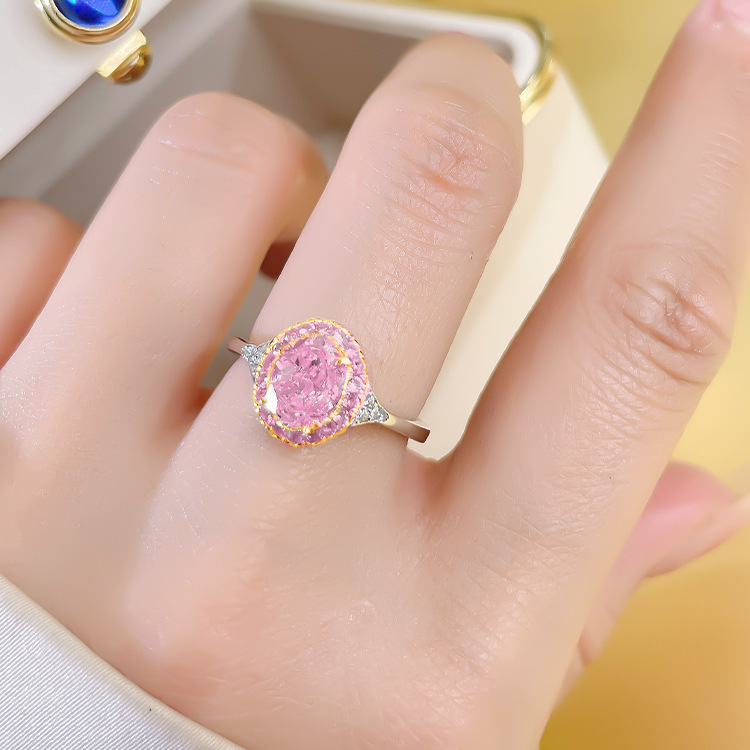 Simple Egg Shaped Yellow Diamond Ring 6