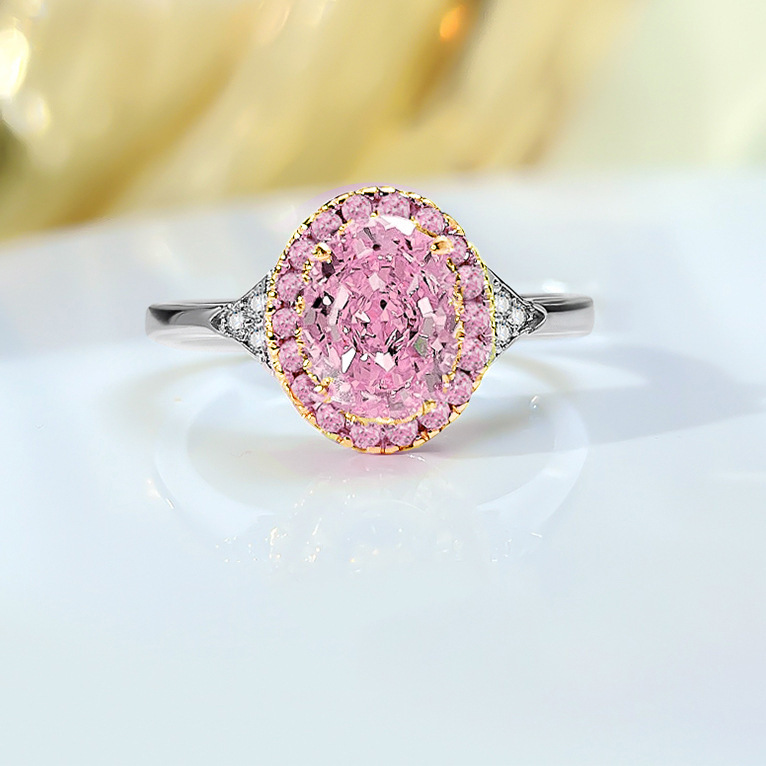 Simple Egg Shaped Yellow Diamond Ring 3