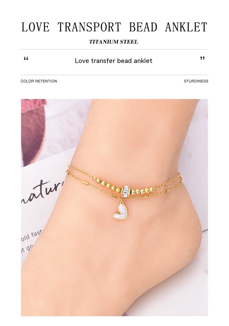 Stylish Zircon Transfer Beads Anklet