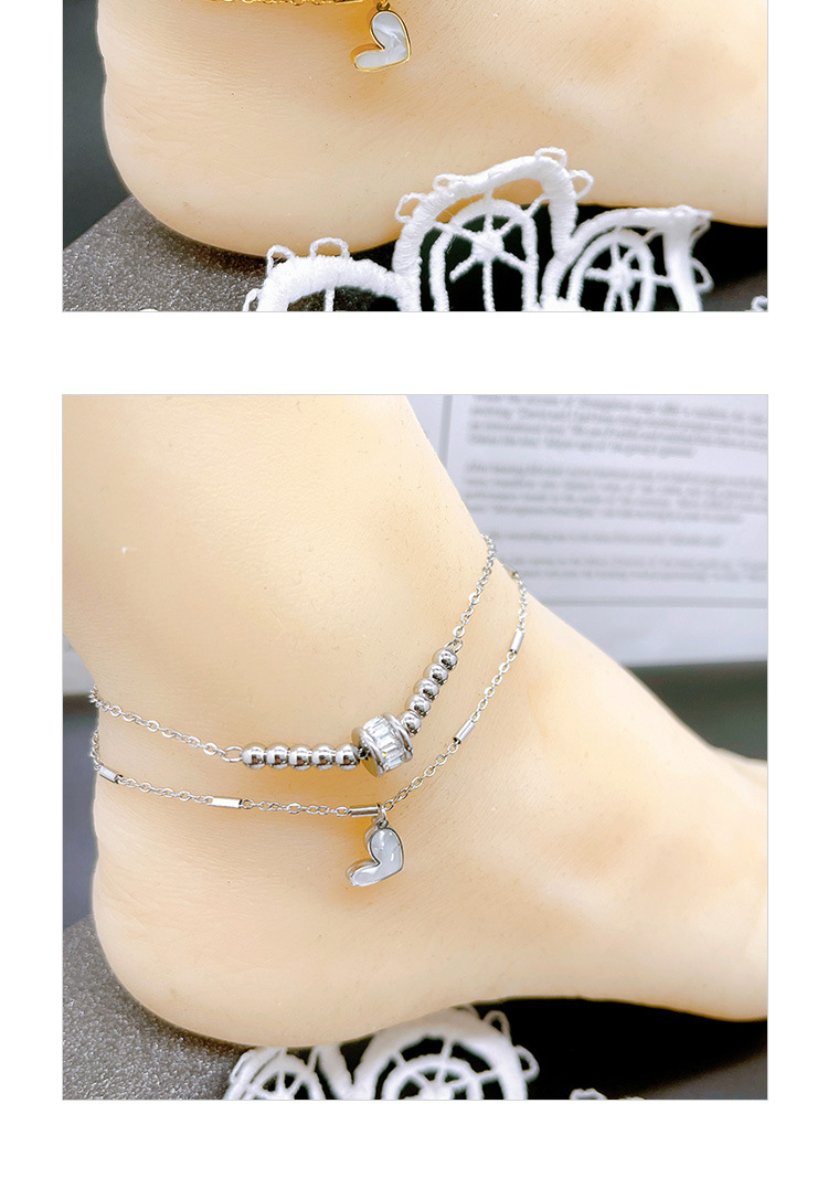 Zircon Transfer Beads Anklet styled with other jewelry