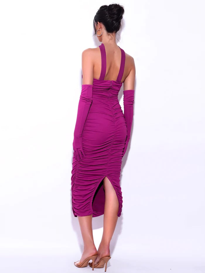 Vestido con tirantes y vendaje de malla cosida - Imagen 4