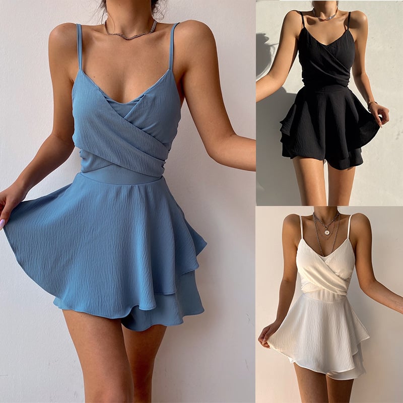 Light Blue Backless Dress
