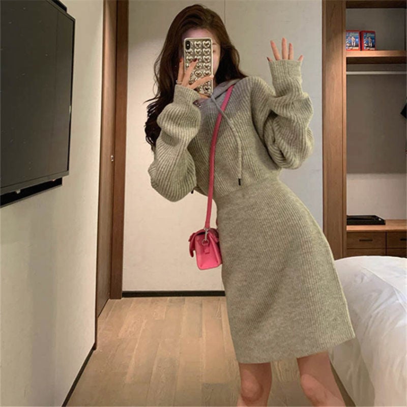 Gray Knitted Sweater Lifestyle Image
