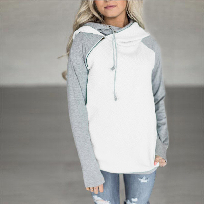 Oblique Zipper Double Hood Hoodie - Image 3