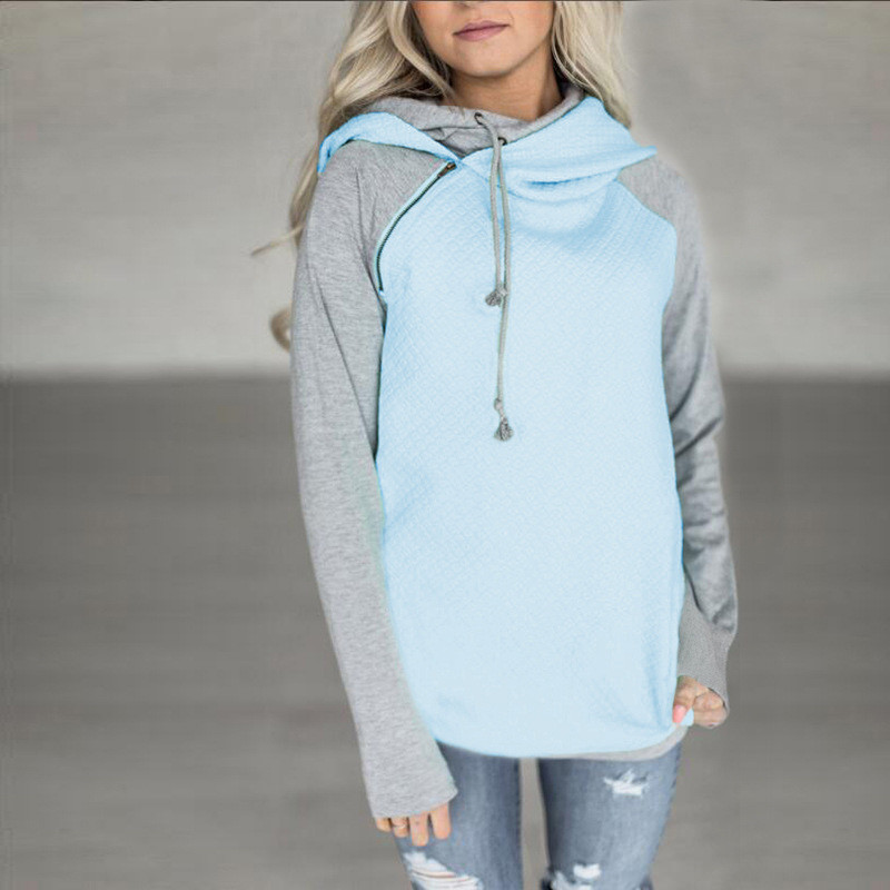 Oblique Zipper Double Hood Hoodie - Image 2