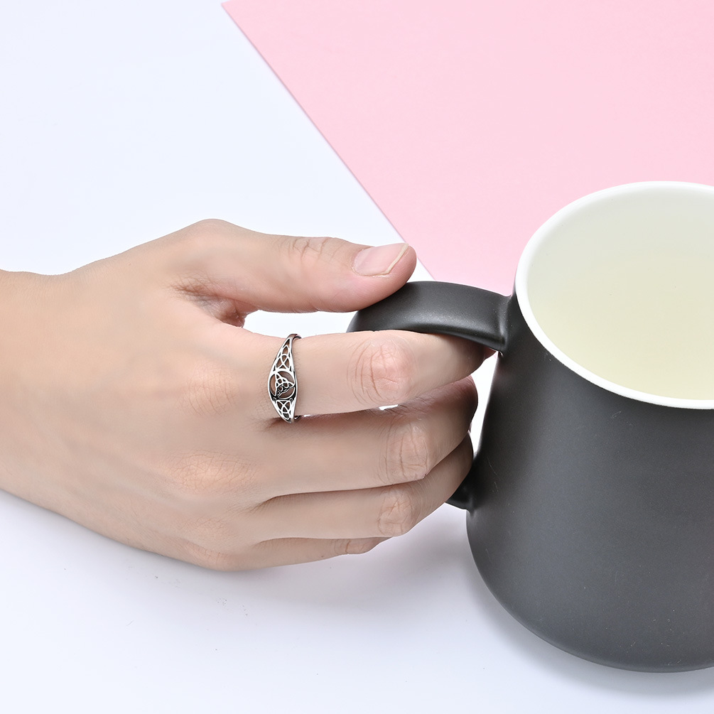 Viking Triangle Knot Ring Image 2