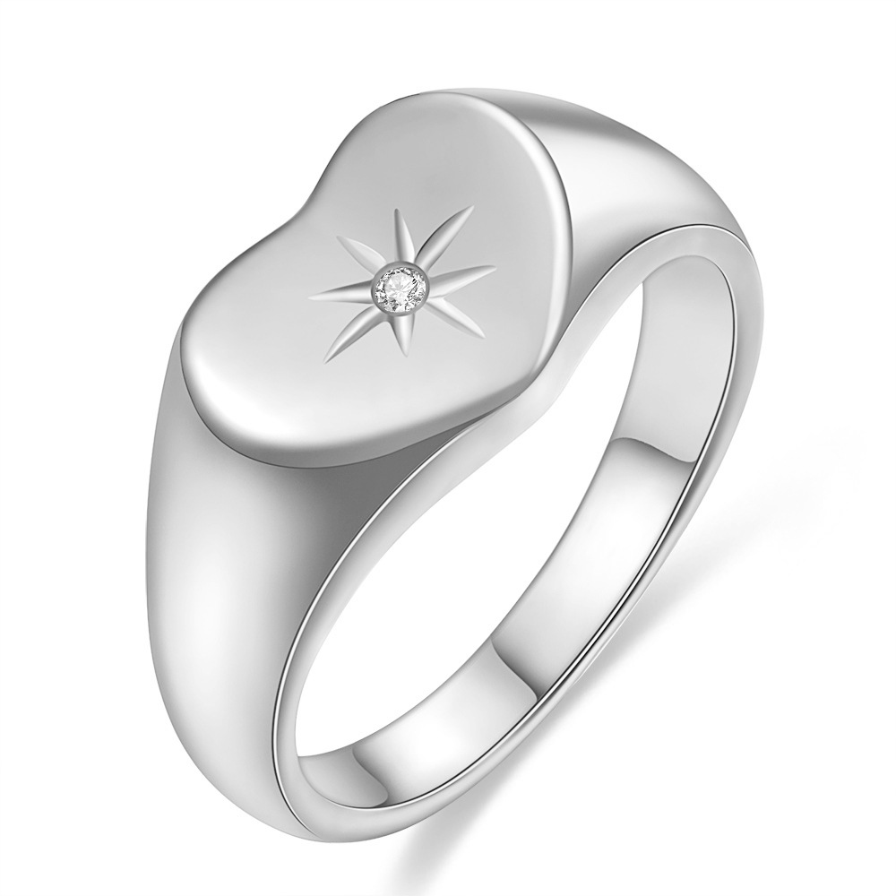 Titanium Steel Gold-plated Diamond Love Light Ring Image 4