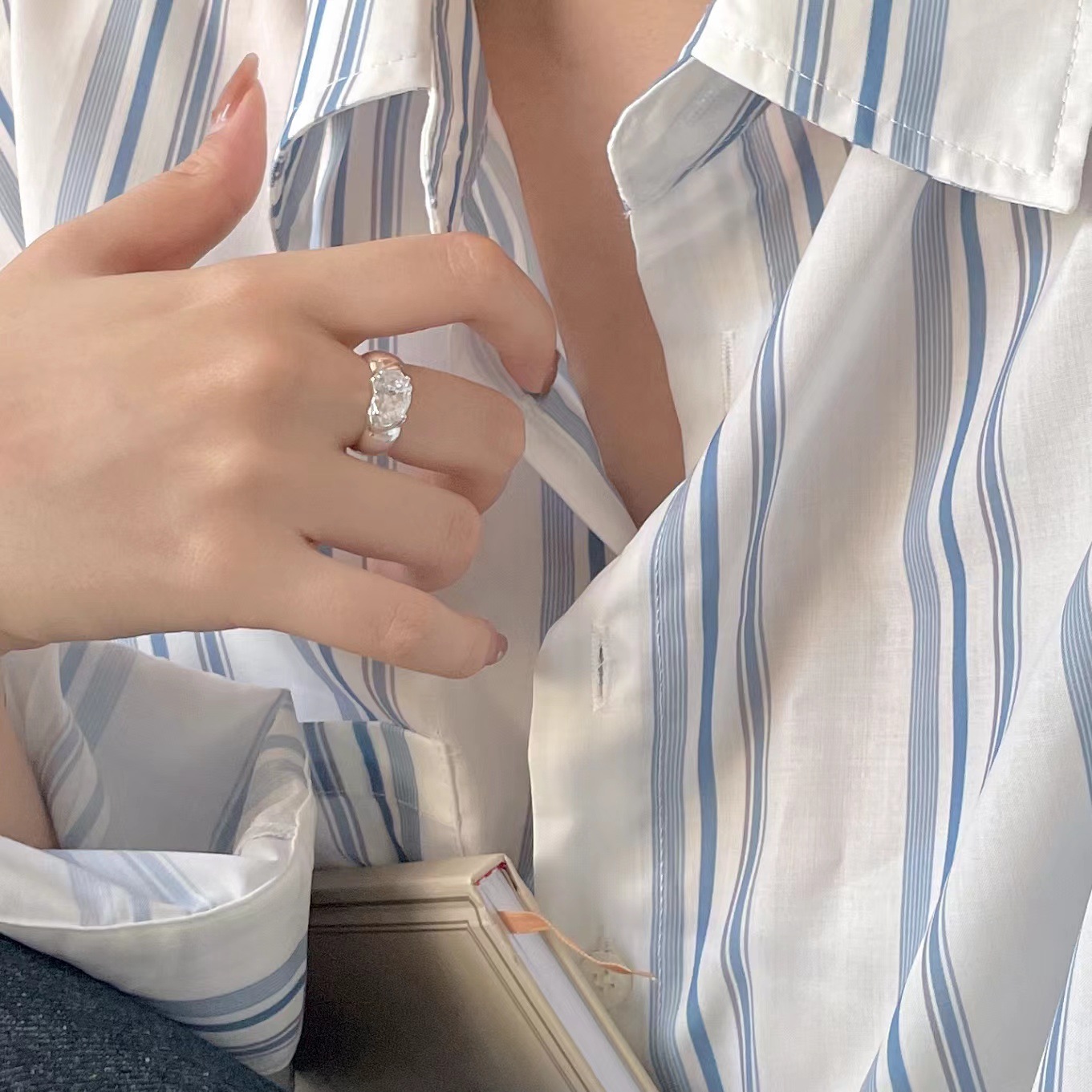 Fashionable Sterling Silver Ring