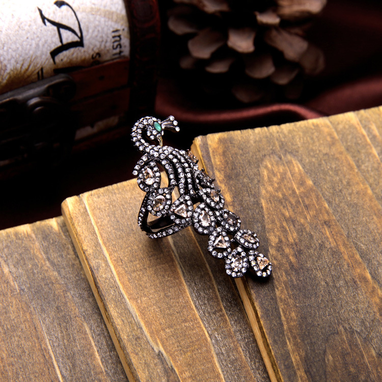 Elegant Diamond Cute Peacock Women's Ring 1