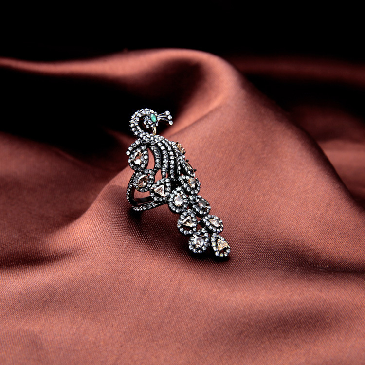 Elegant Diamond Cute Peacock Women's Ring 5