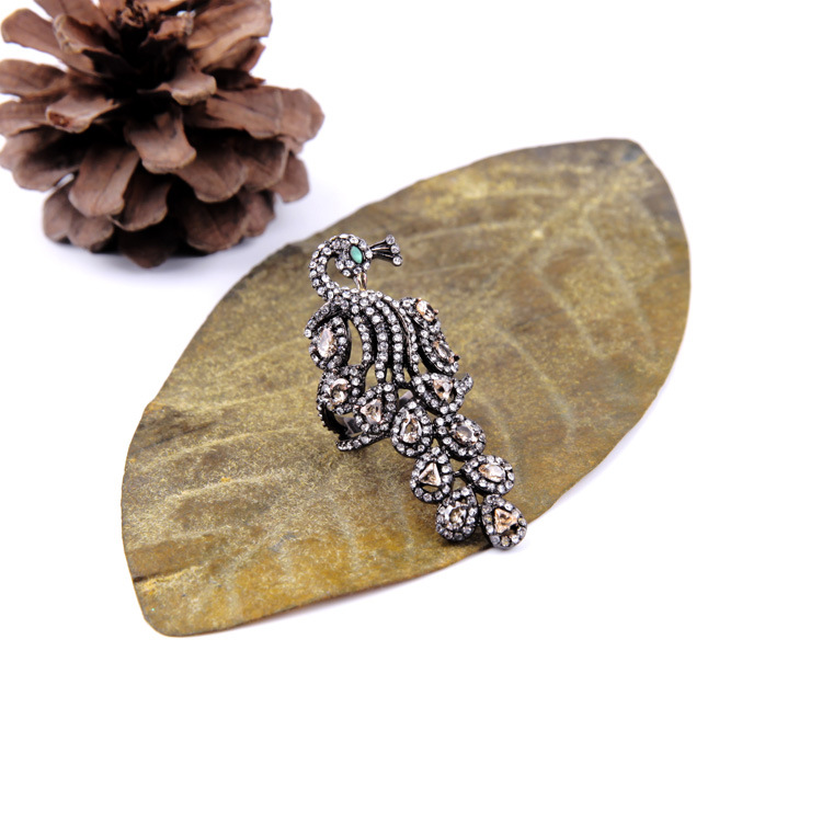 Elegant Diamond Cute Peacock Women's Ring 2