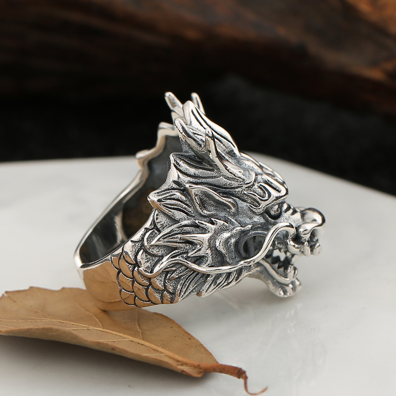 Zodiac Dragon Head Ring Image 3