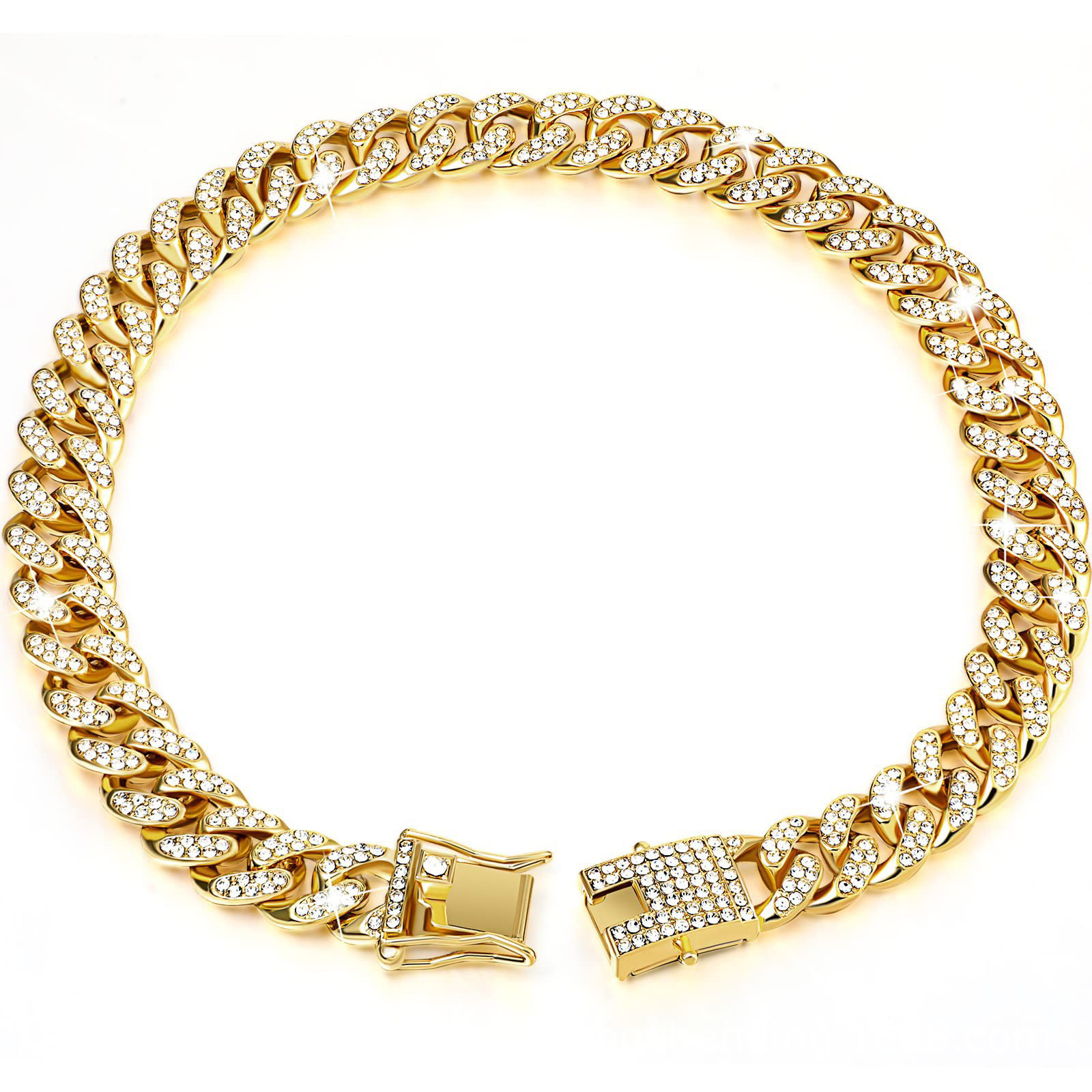 Silver Diamond Hip Hop Dog Collar