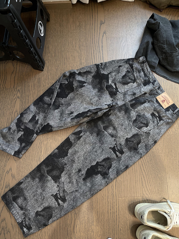 Tie-dye Printed Loose Retro Machete Jeans