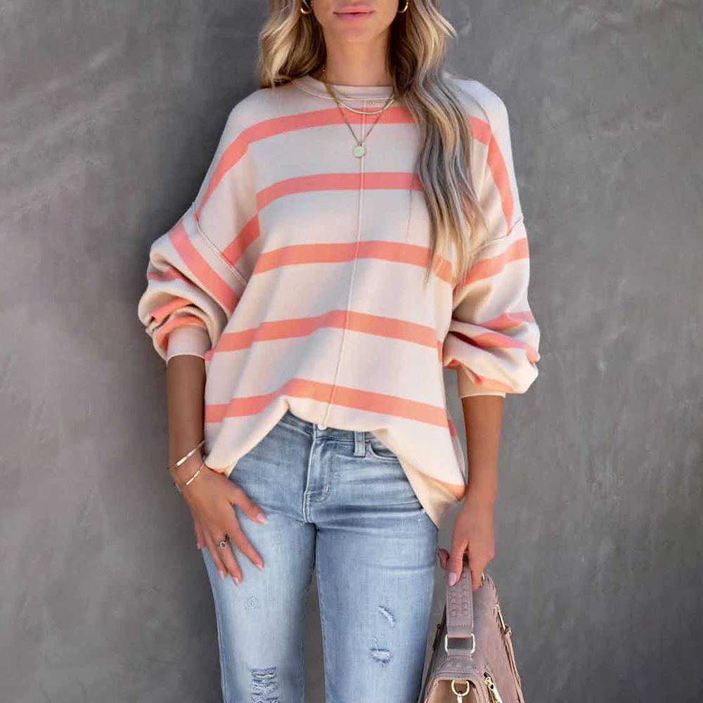 Women's Fashion Striped Printed Long Sleeve Top 10