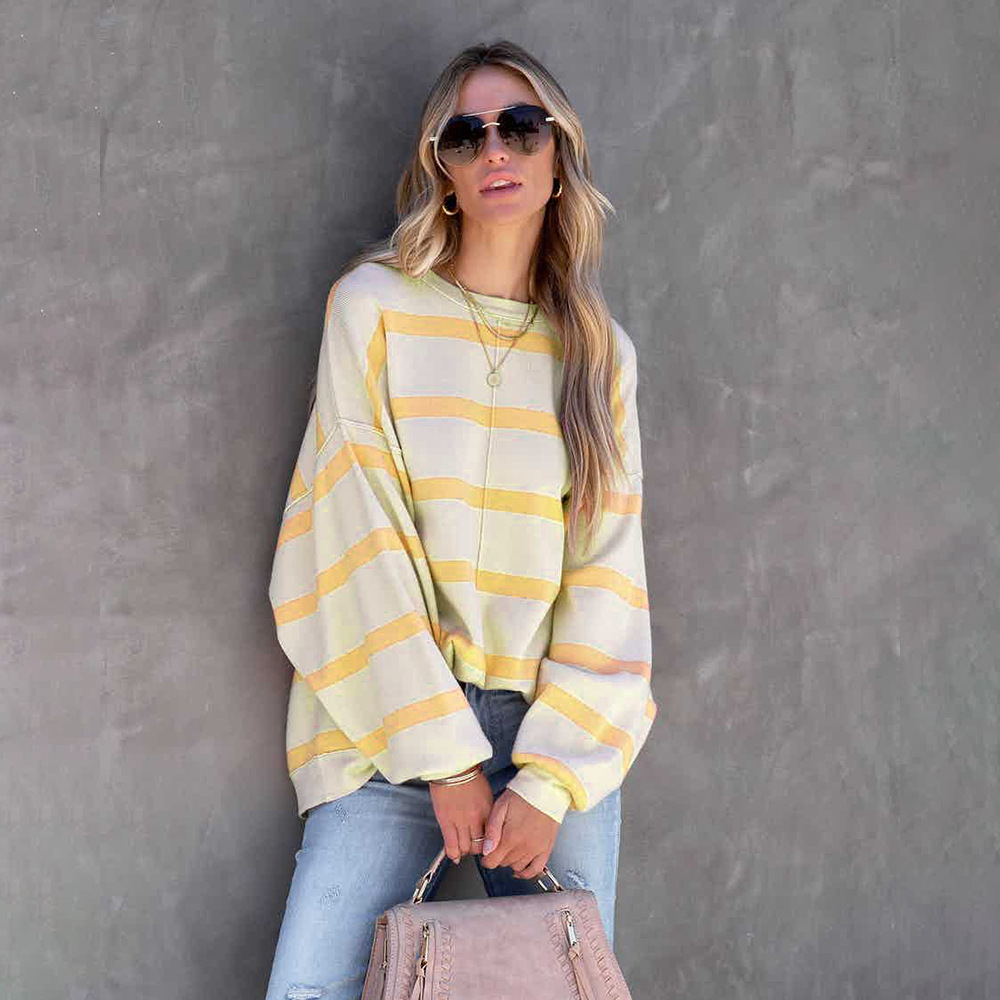 Women's Fashion Striped Printed Long Sleeve Top 5