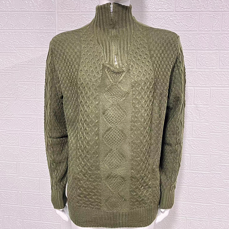 Knitted Sweater Zipper Turtleneck Long Sleeve - Image 6