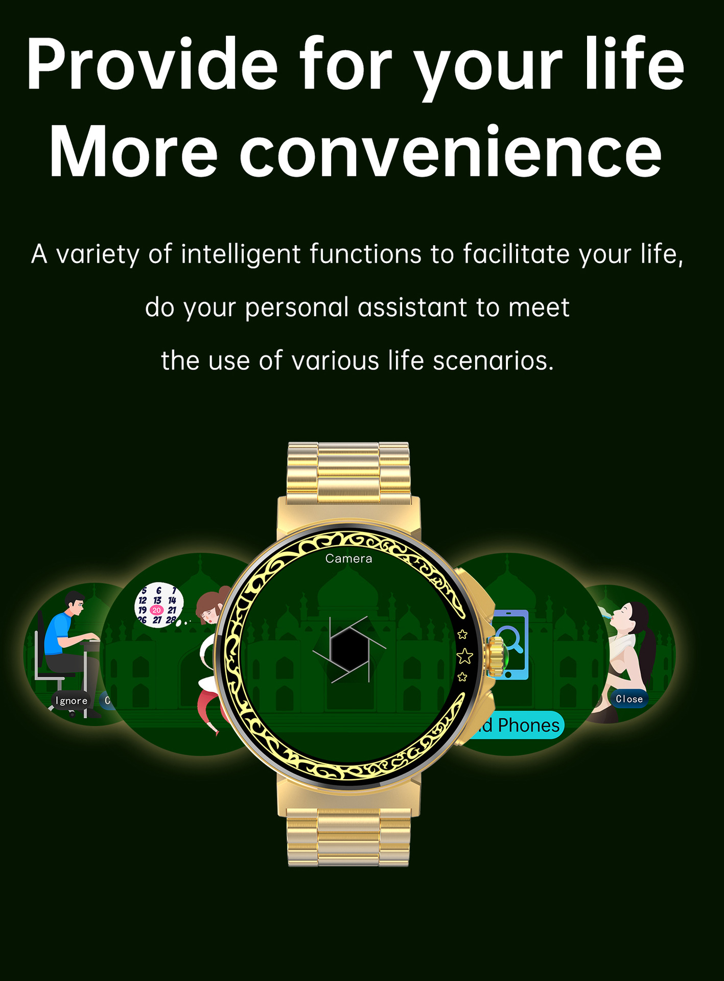 Health Monitoring Sports Bluetooth Watch