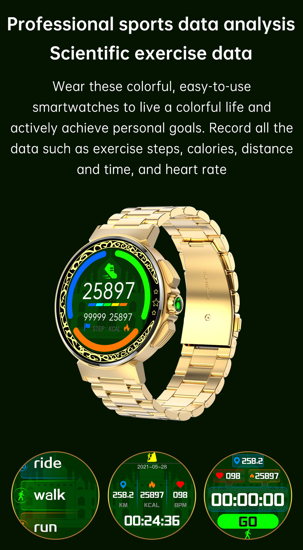 Health Monitoring Sports Bluetooth Watch