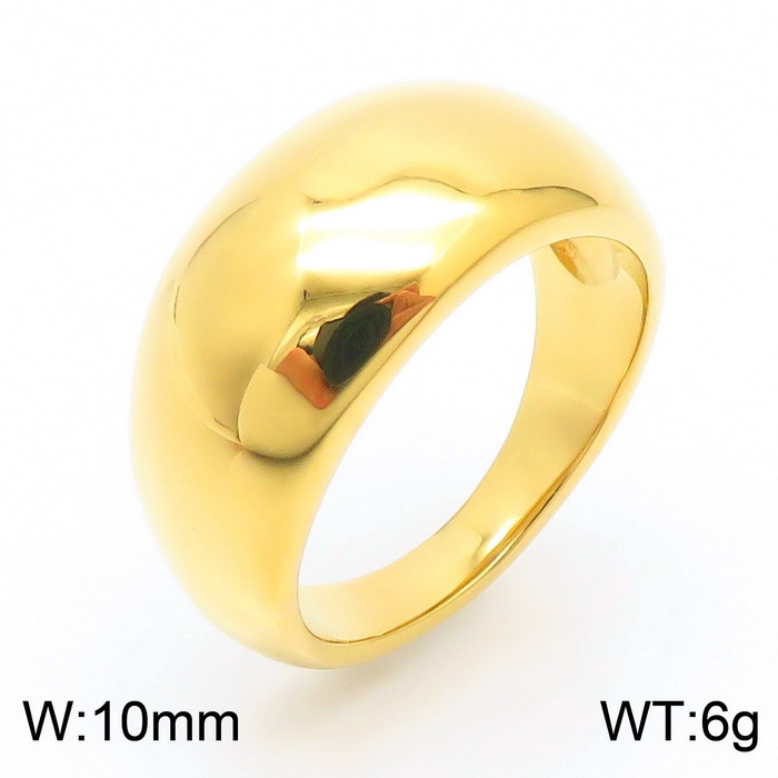Fashion Trend Gold Glossy Titanium Steel Ring Image 2