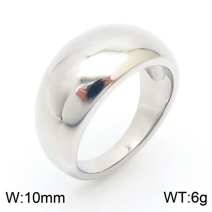 Fashion Trend Gold Glossy Titanium Steel Ring Image 5