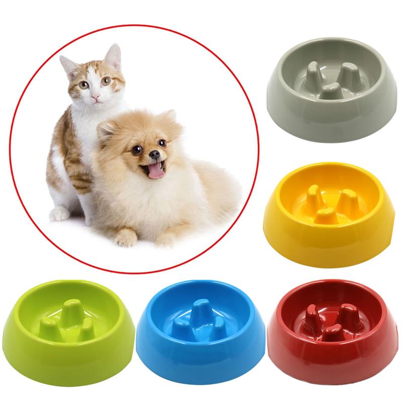 Pink Anti-choking Pet Slow Food Bowl