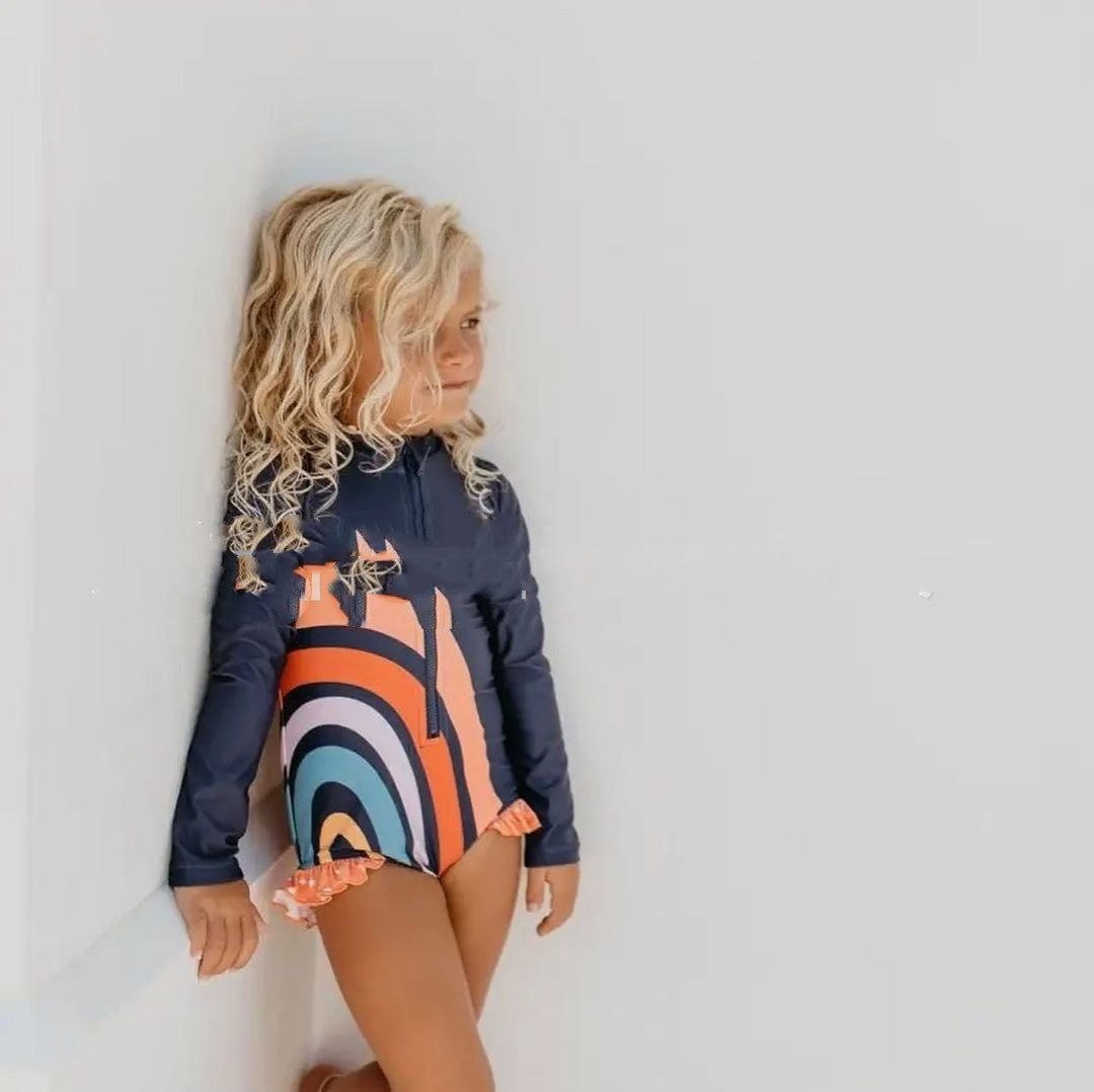 Children's Sun Protection Suit - Navy Blue