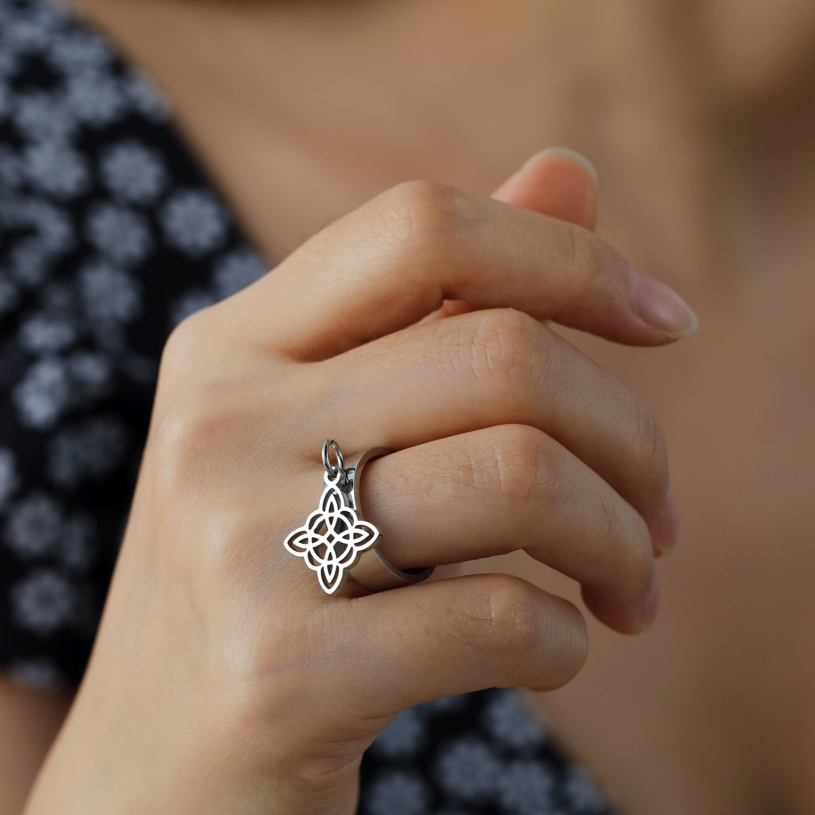 Double-layer Witch Knot Pendant Ring